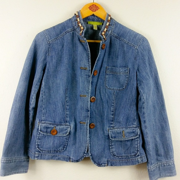 Sigrid Olsen Womens beaded denim jacket - Picture 6 of 6